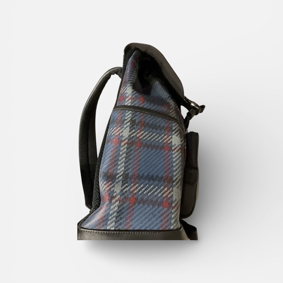 Coach Plaid Navy and Black Men's Backpack - Picture 5 of 6